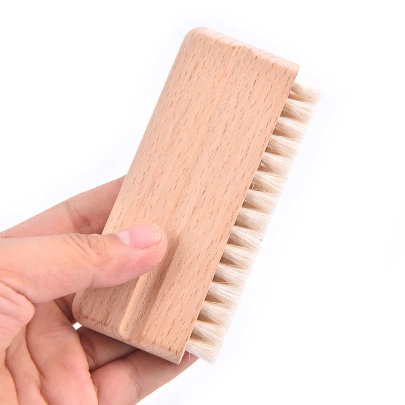 LP Vinyl Record Cleaning Brush Anti-static Goat Hair Wood Handle Brush Cleaner for Cd Player Turntable