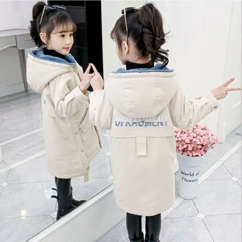 Girls Baby\'s Kids Coat Jacket Outwear 2023 Classic Thicken Warm Winter Autumn Top Cotton Teenager Fleece Children\'s Clothing