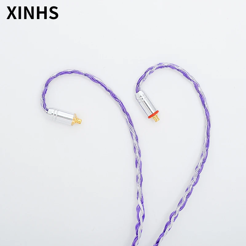 24 Core Silver Plated Copper Earphone Wire  MMCX/0.78mm 2 Pin/QDC/TFZ With Round Ears Headphone Upgrade Cable