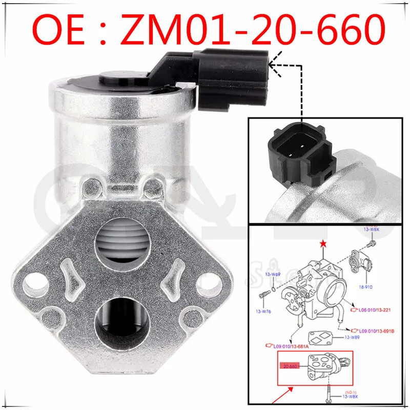 

New Idle Air Control Valve ZM0120660 ZM01-20-660 For Mazda Protege 1.6L 1999-2003 IAC Valve AC273 2H1192 AC4073