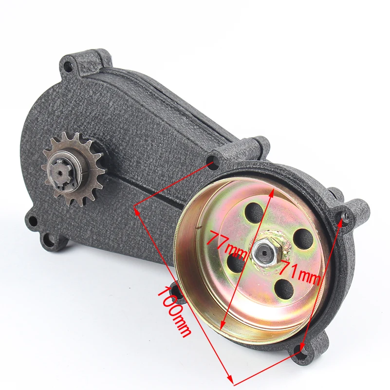 T8F 43CC 47CC 49CC Dual Chain Clutch Gear Box Black Mini Moto Pit Dirt Bike Quad ATV Buggy Go Kart