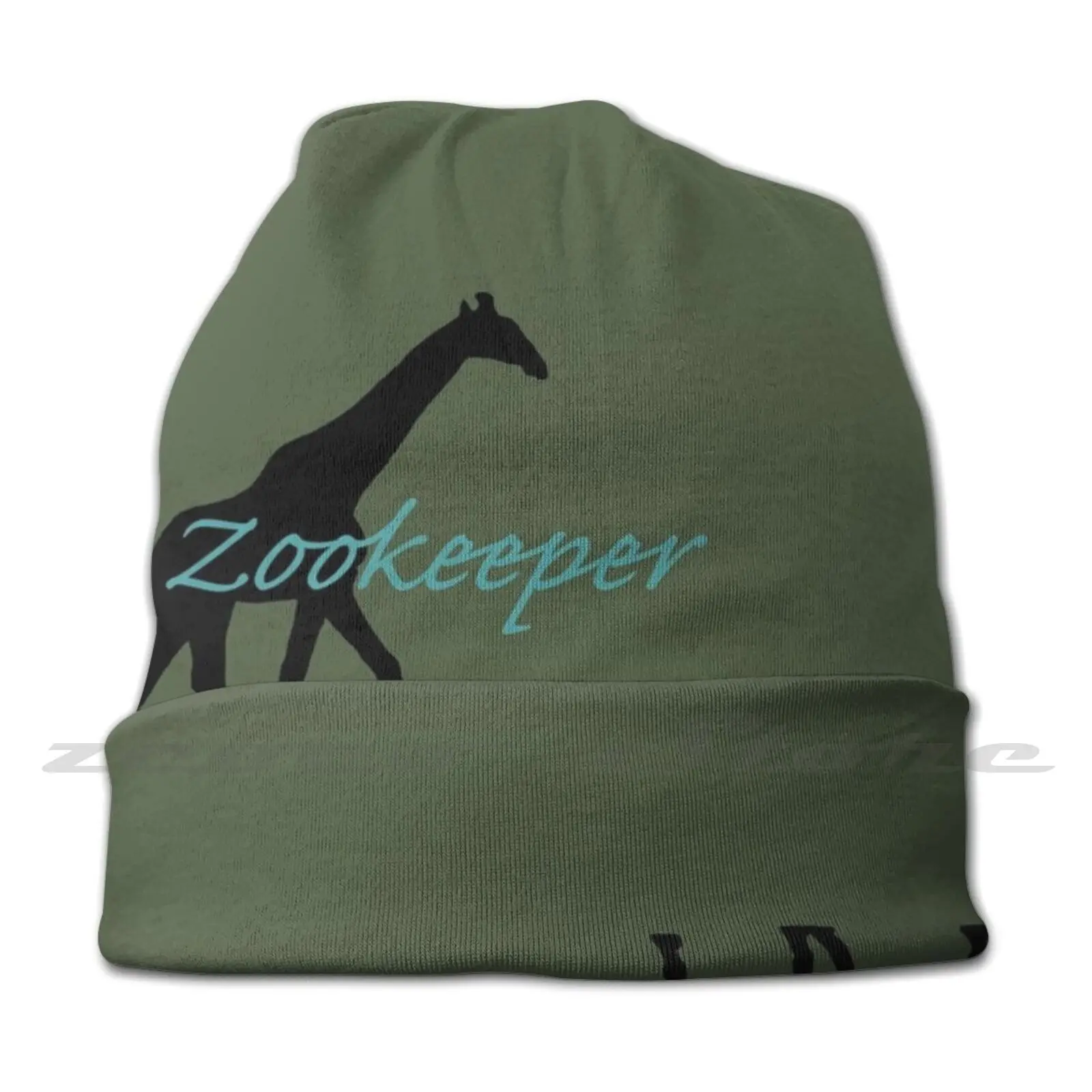 Zookeeper-Giraffe Adult Kids Knit Hat Hedging Cap Outdoor Sports Breathable Keeper Giraffe Hoofstock Zookeeper Geocreate Black