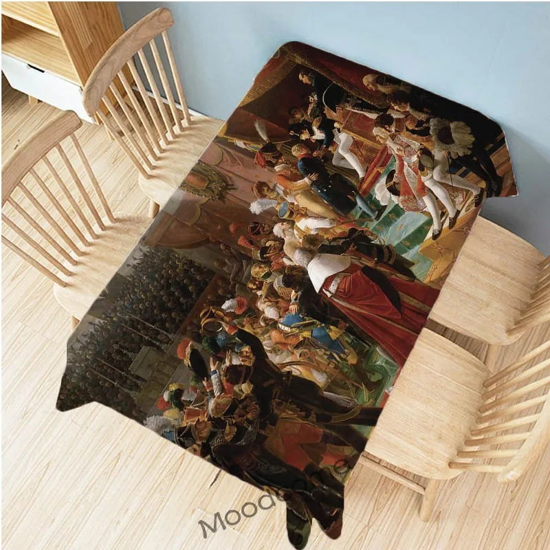 Europe Royal Court Elegant Duchess Goddess Girl Oil Painting Rococo Style Wall Tapestry Water Resistant Tablecloth Table Cloth