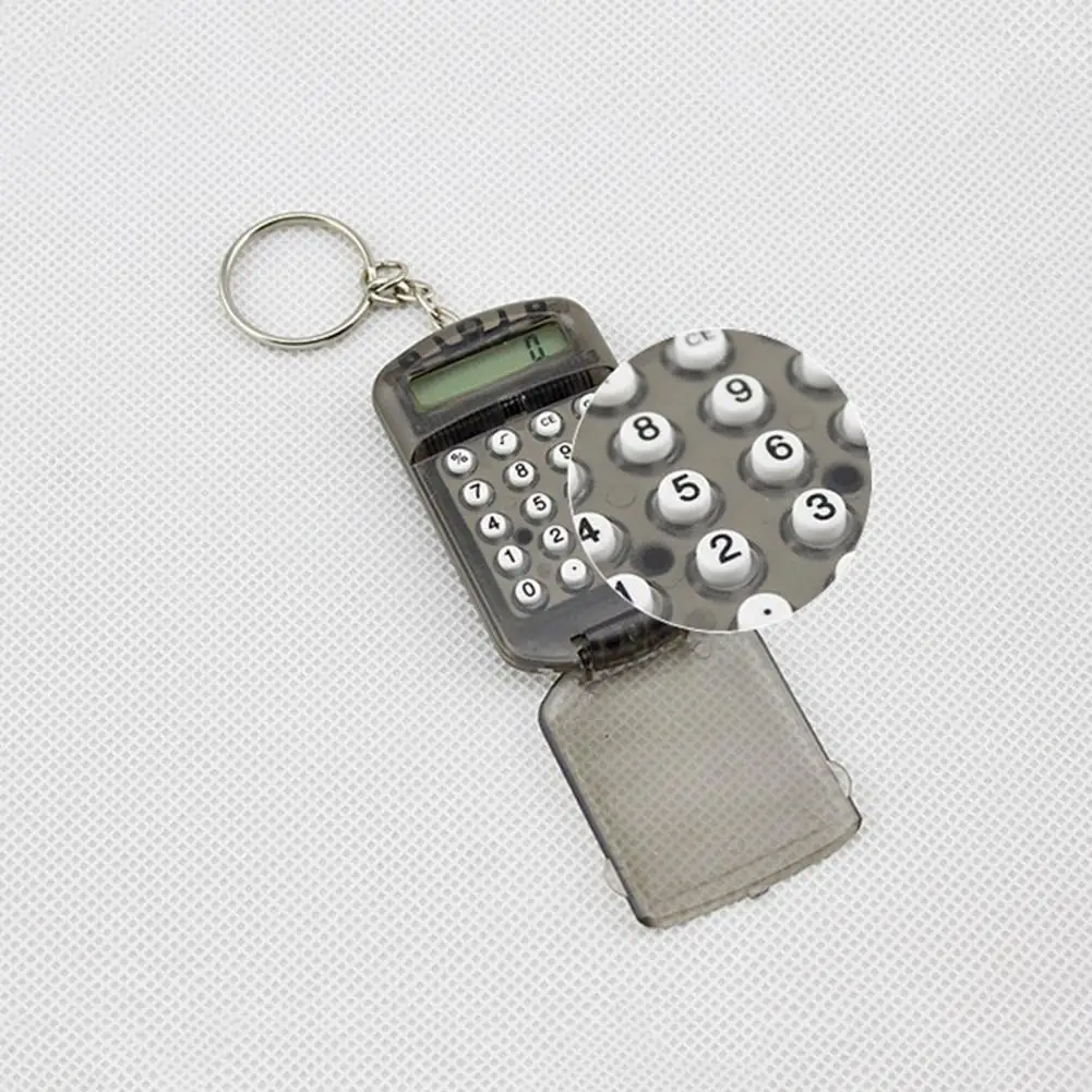 Calculator Creative Convenient Electronic Mini Calculator Bag Charm Keychain for School（Random Color）