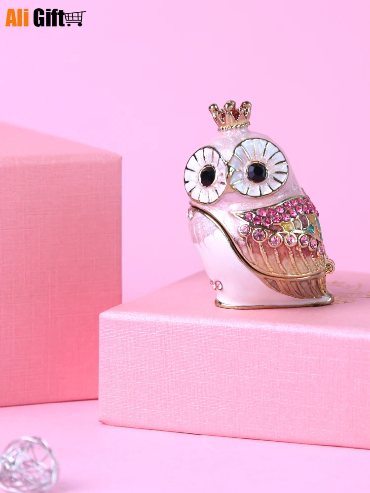 Japan Piearth Crown Owl Jewelry Box Necklace Ring Jewelry Storage Box Girl Earrings Plate Portable Case for Jewelry Gift Box