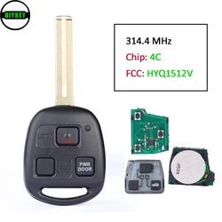 DIYKEY for Lexus ES300 LS400 SC300 SC400 1998 1999 2000 Remote Key Fob 314.4MHz 4C Chip HYQ1512V TOY48 48mm Long Blade