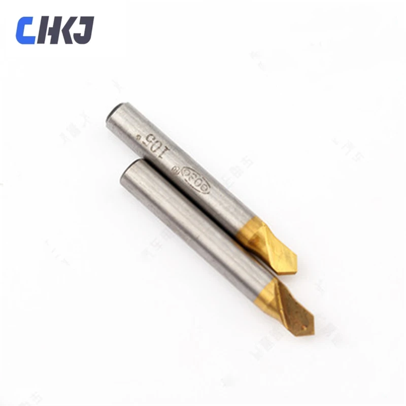 CHKJ GOSO 105°Titanium-coated high-speed steel HSS small end milling cutter Perforating milling cutter 105-degree coating cutter