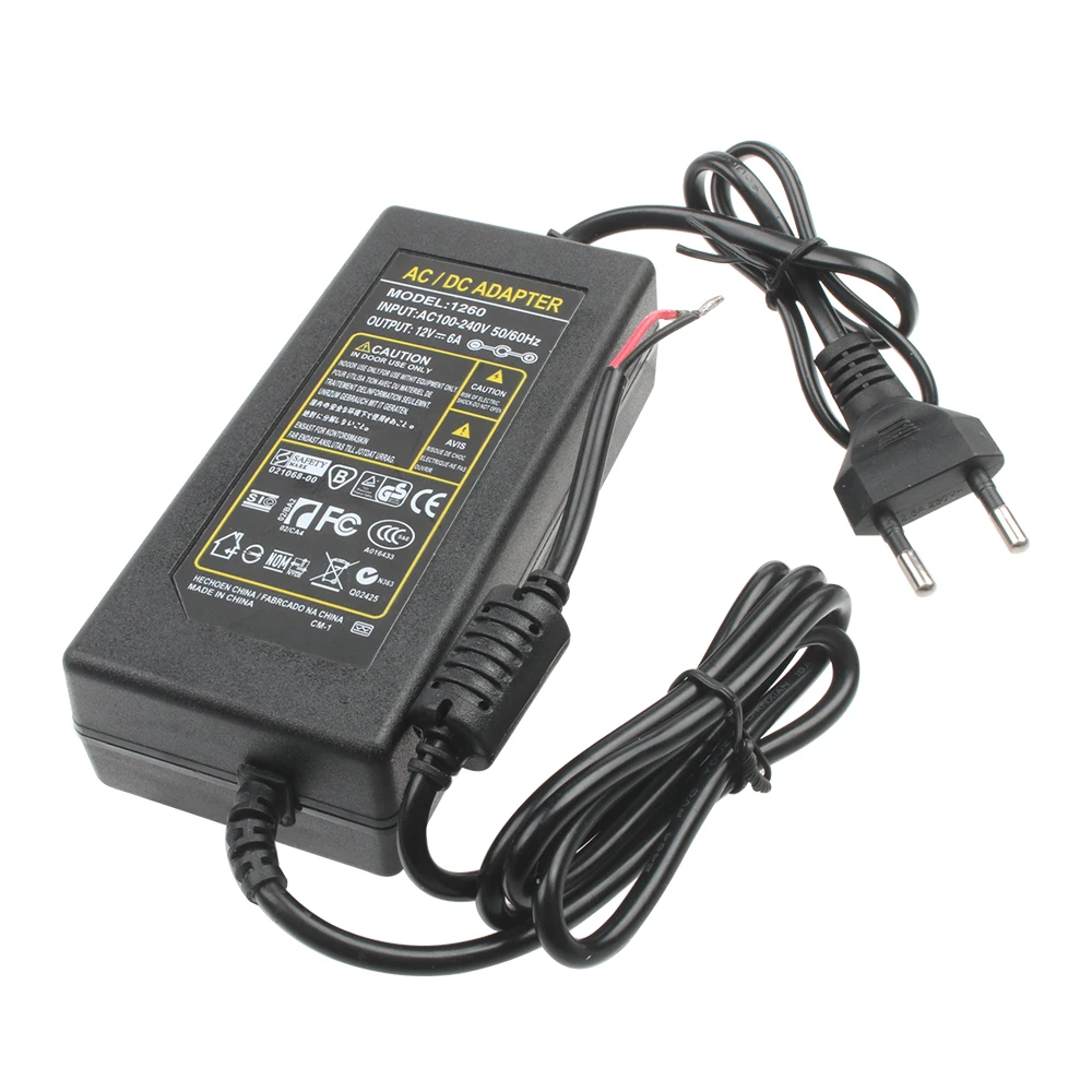 Switching power supply partable power plug EU Plug 12V 5A 6A for water pump Diaphragm pump