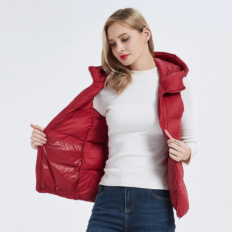 Sedutmo inverno plus size 3xl pato para baixo colete feminino grosso curto com capuz jaqueta outono puffer magro parkas básico ed1671