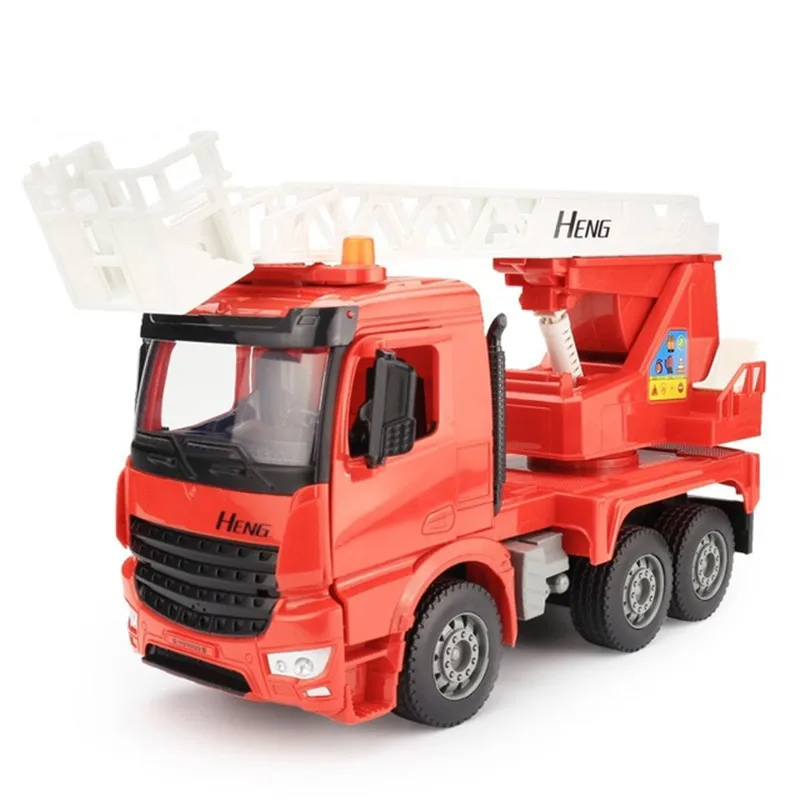 Electronic Crane Vehicle Toy With Music Flash Light Sound 360 Degree Rotation Effect Engineering Car Ladder Rescue Truck Gifts