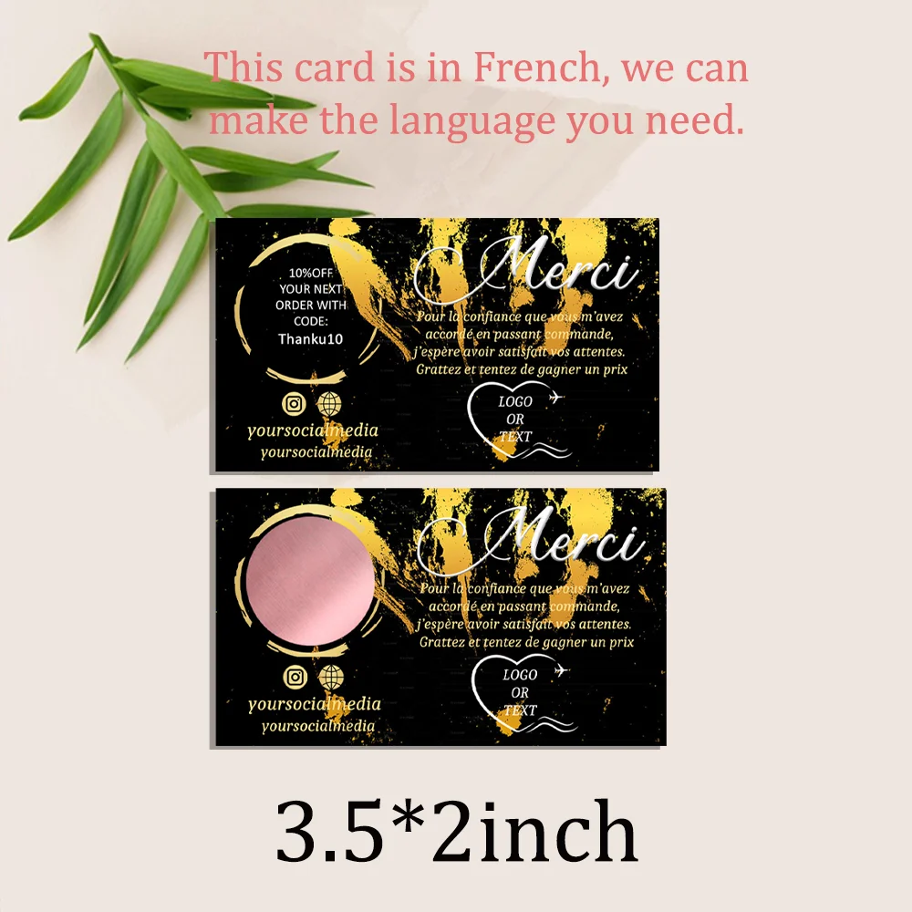 بطاقات العمل المجسمة المخصصة ، لوازم التعبئة والتغليف ديي ، شكرا لك خدش بطاقات ، بطاقات الأعمال الصغيرة ، خدش قبالة الفوز كاليفورنيا