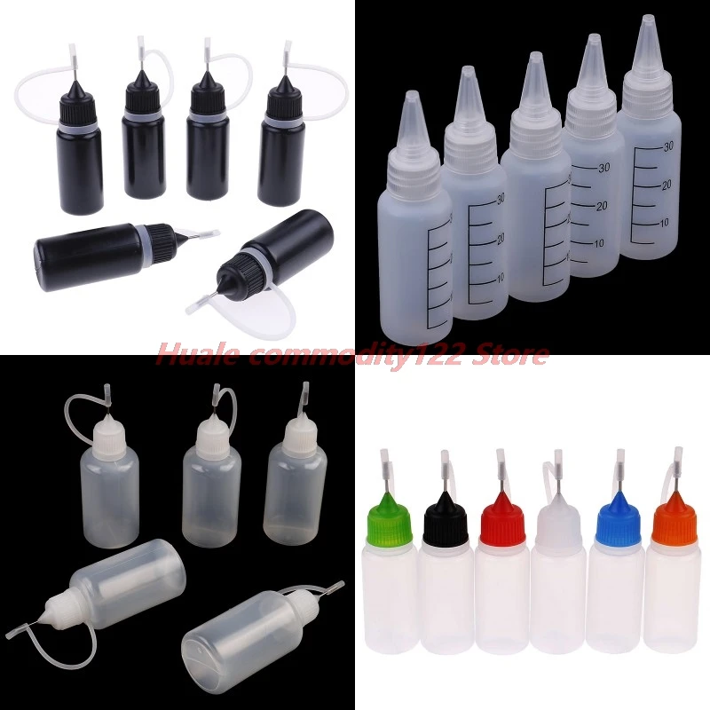 

New 5pcs 10/30ml Empty Plastic Squeezable Dropper Bottles Eye Liquid Dropper Needle Tip Drop Refillable Bottle