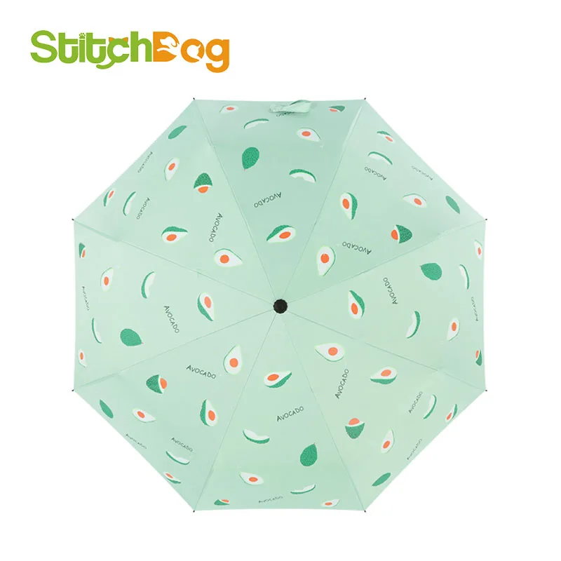 Fruit Pattern Fully Automatic Umbrella Rain Or Shine Three Folding Sun Umbrella UV Protection UPF50+ Waterproof