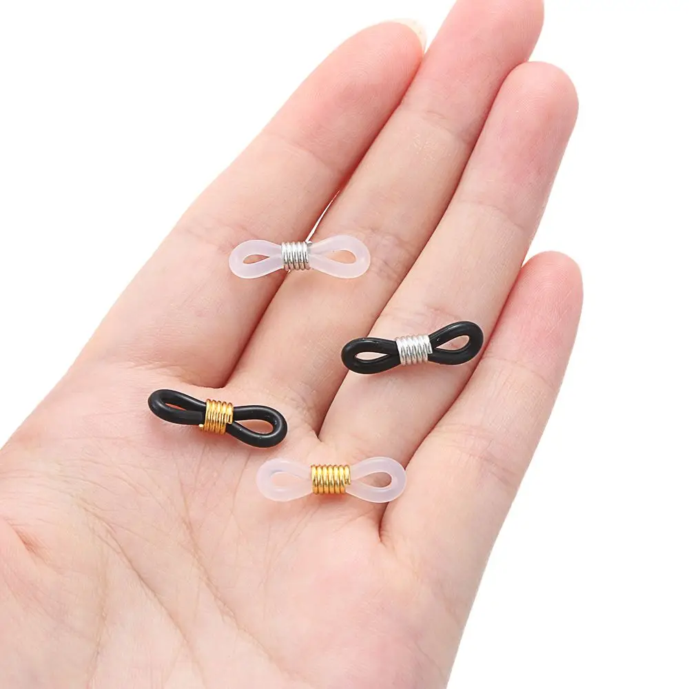 50PCS Black Anti-Slip Adjustable Eyeglass Chain Ends Retainer Eyeglasses Holder Eyeglass Strap Spectacle End Connectors