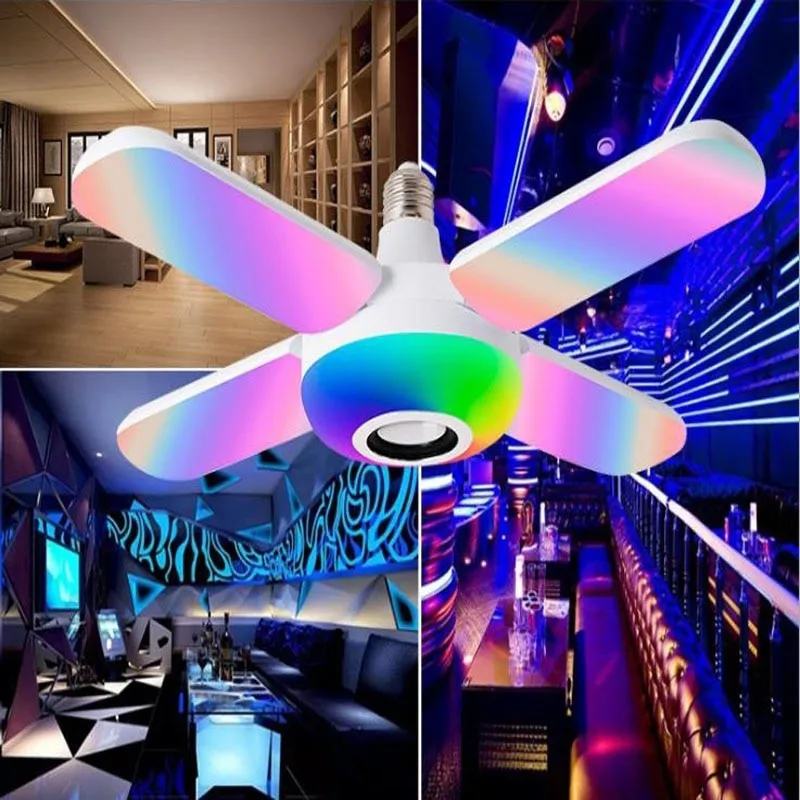 Imagem -03 - Luz de Teto Led Rgb Dobrável Lâmpada Bluetooth Regulável Remotamente Inteligente Colorida Casa Quarto Festa 50w 85265v