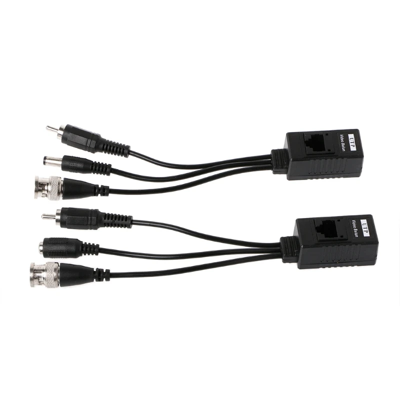 5 Pairs/lot High Definition BNC To RJ45 Passive Video Power + Audio Balun Transceiver for CCTV CCTV Security Camera