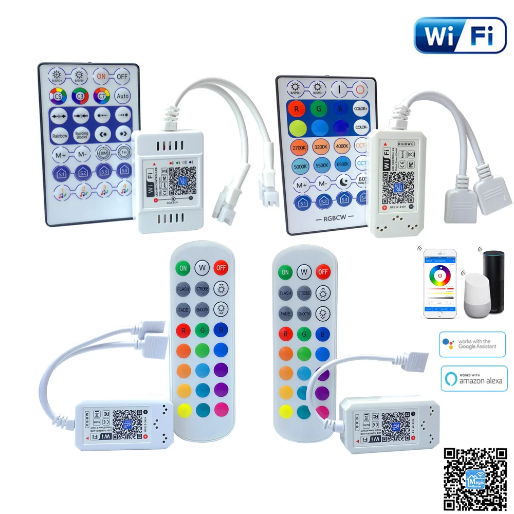 DC5V 12V 24V RGB Led WiFi Controller RGBW RGBWW WiFi LED Controller For 5050 2835 WS2811 WS2812B Led Strip Magic Home