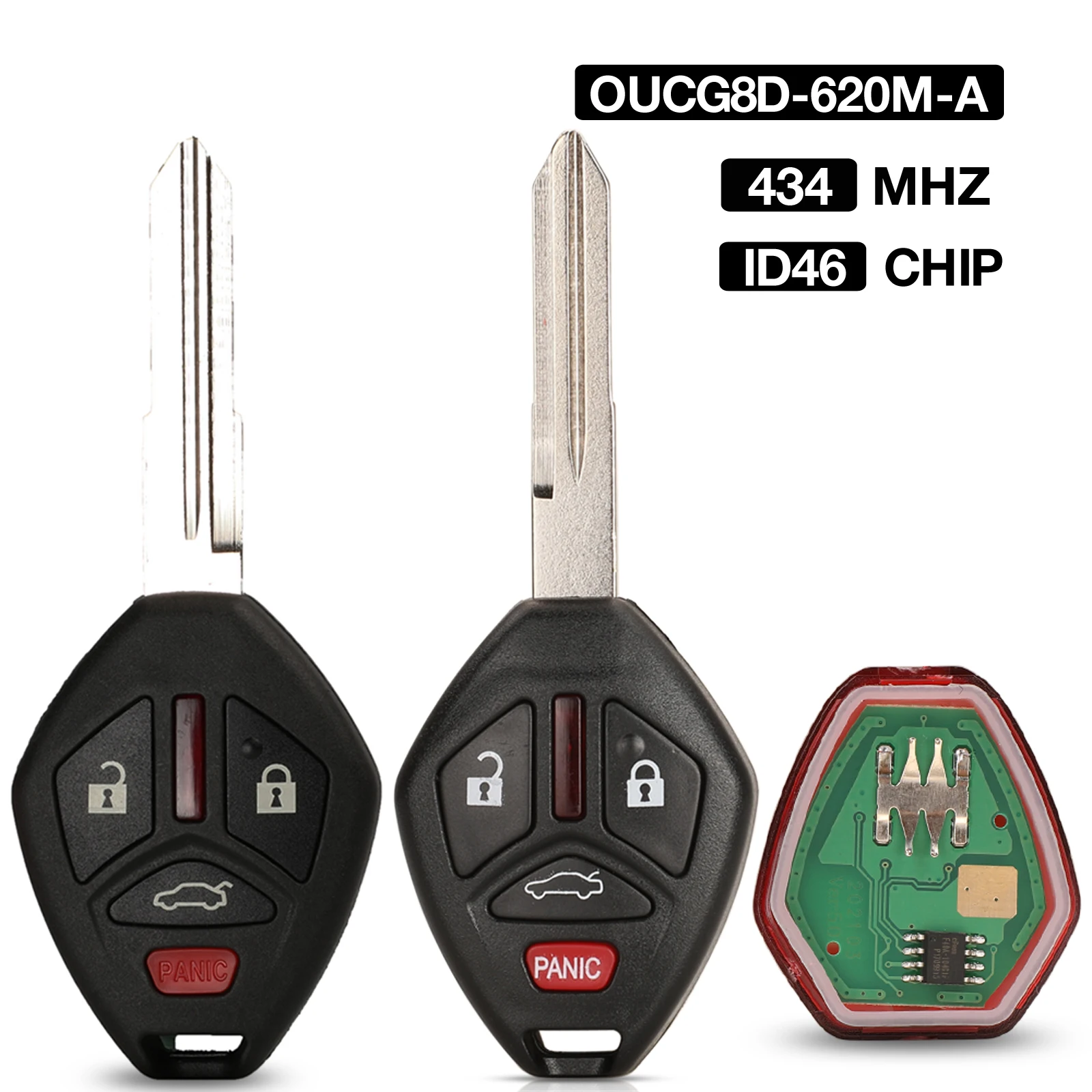 

jingyuqin 4 Buttons 315MHZ OUCG8D-620M-A ID46 Chip Remote Car Key For Mitsubishi Eclipse Galant With MIT11R/MIT9-PT Blade