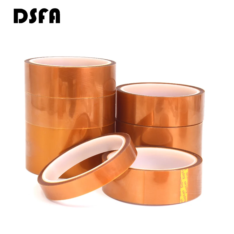 10pcs 10M/Roll Double-sided Kapton Tape Polyimide High Temperature Heat Adhesive Insulating Adhesive Tape 0.1mm Thickness