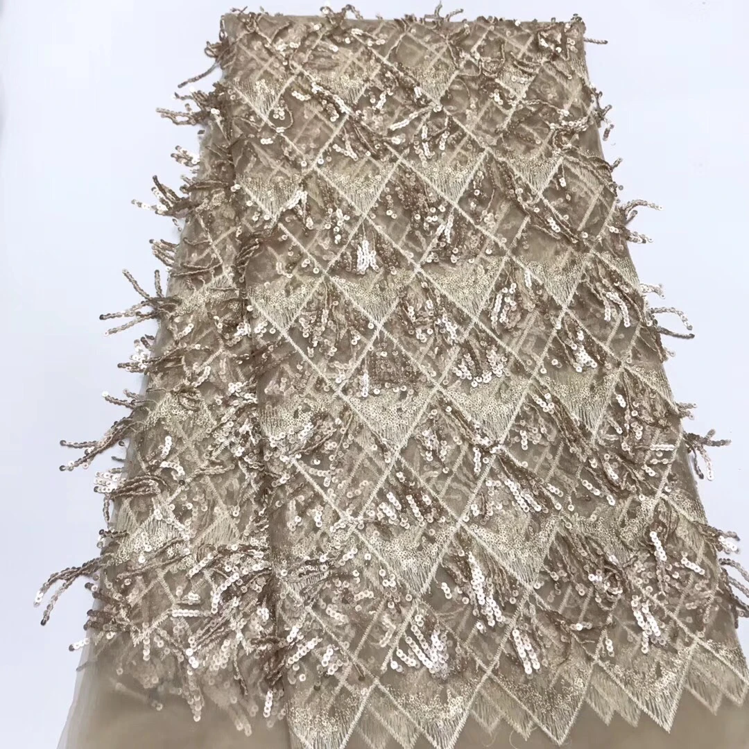 French Lace Fabric 2021 High Quality African Wedding Lace Fabric with Sequins from Nigeria Sequin Material Dress J35031