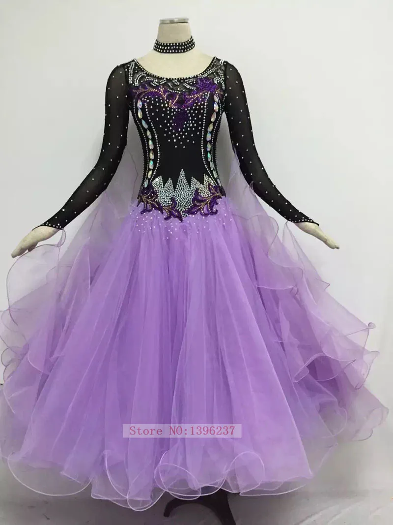 Ballroom Competition Dress For Women New Lady‘s Long Sleeve Waltz Tango Flamenco Dancing Costume Dresses Dance Ballroom