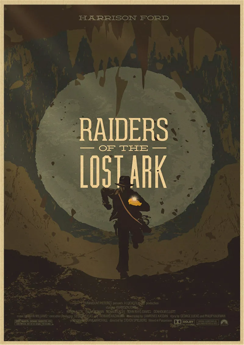 Raiders of The Lost Ark Kraft Paper Poster Indiana Jones HomeDecal Painting Wall Sticker for Coffee House Bar