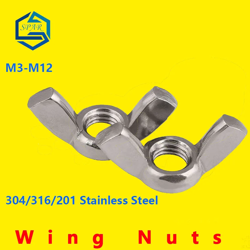 

Wing Nuts Hand Tighten Nut Hand Tighten Nut Butterfly Nuts Butterfly Nut Ingot Wing Nuts 304/316/201 Stainless Steel DIN315