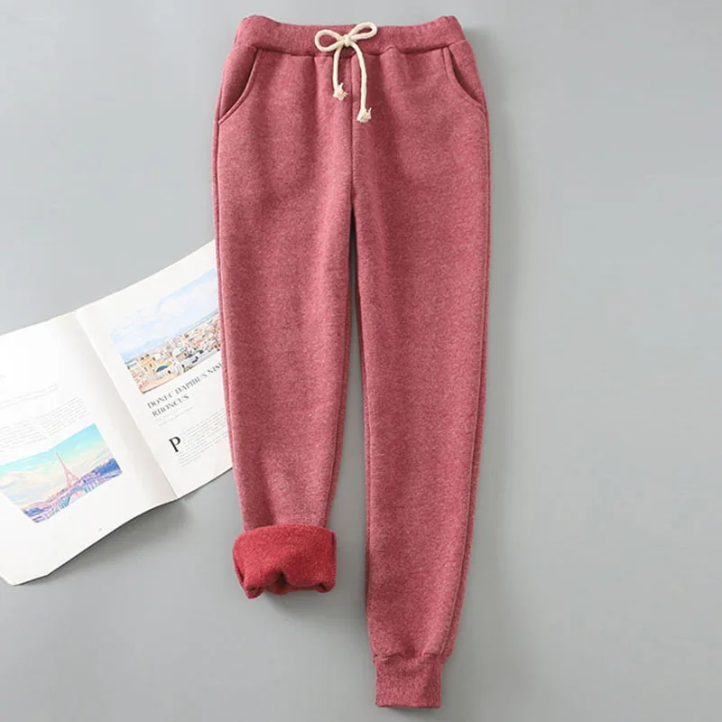 Winter Cashmere Harem Warm Pants Women 2019 Causal Trousers Women Warm Thick Lambskin Cashmere Pants Women Loose Pant