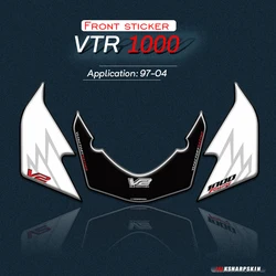 Motorcycle 3D Gel Front fairing sticker edge Paint Scratch Protector stickers For Honda VTR1000  1997 - 2004 For vtr 1000