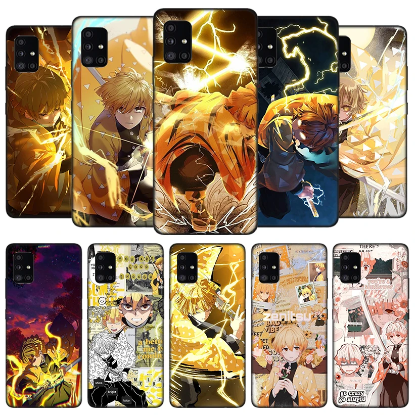 Demon Slayer Agatsuma Zenitsu Case Coque For Samsung Galaxy A52 A72 A71 A51 A41 A31 A70 A50 A40 A30 A20E A10 A6 A7 Phone Shell C