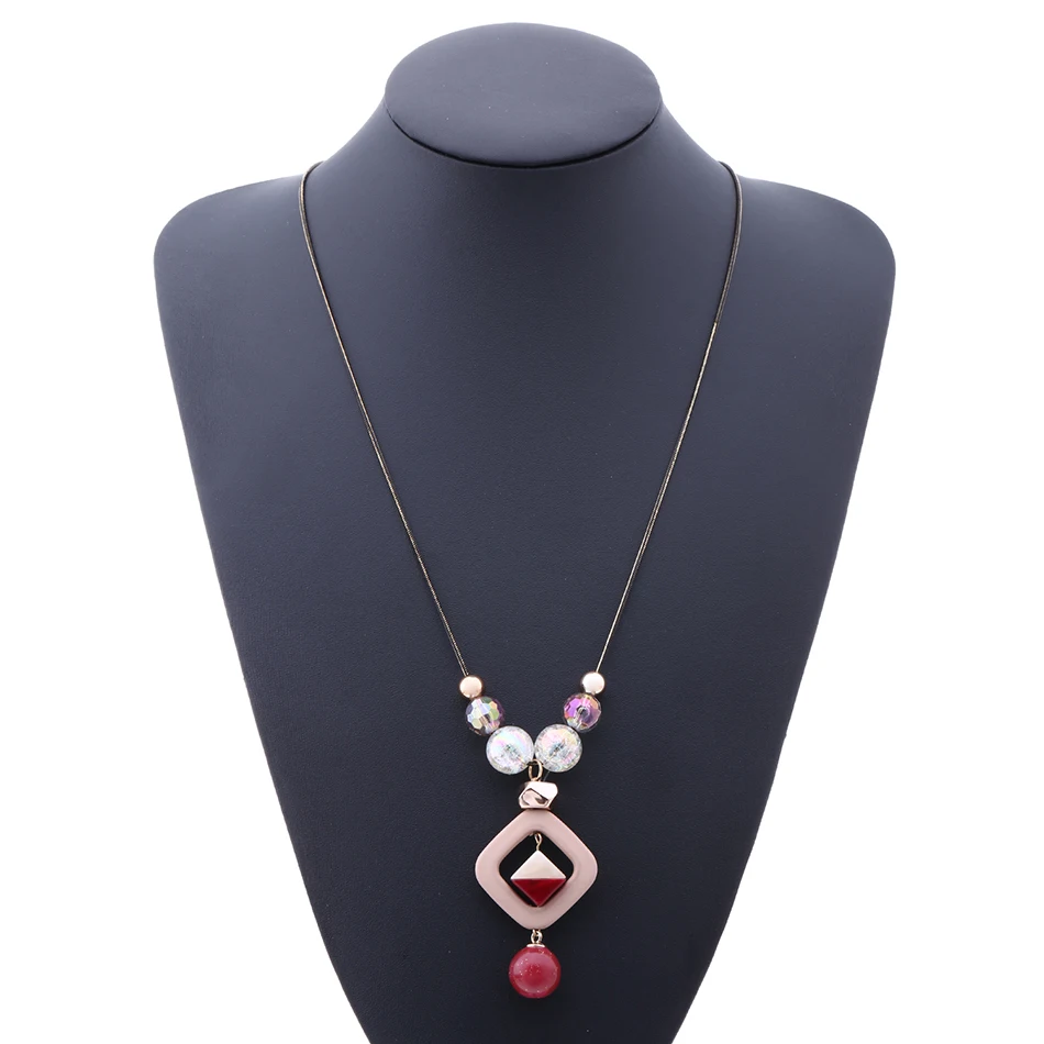 Women\'s Sweater Long Necklace for Women Acrylic Beads Necklaces & Pendants New Fashion Jewelry for Gifts to a Woman NR013