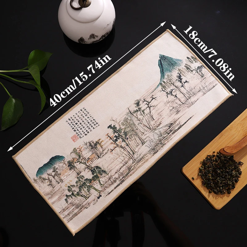 Chinese Style Tea Napkin Kung Fu Tea Towel Zen Tea Table Cloth Absorbent Clay Tea Mat Tea accessories