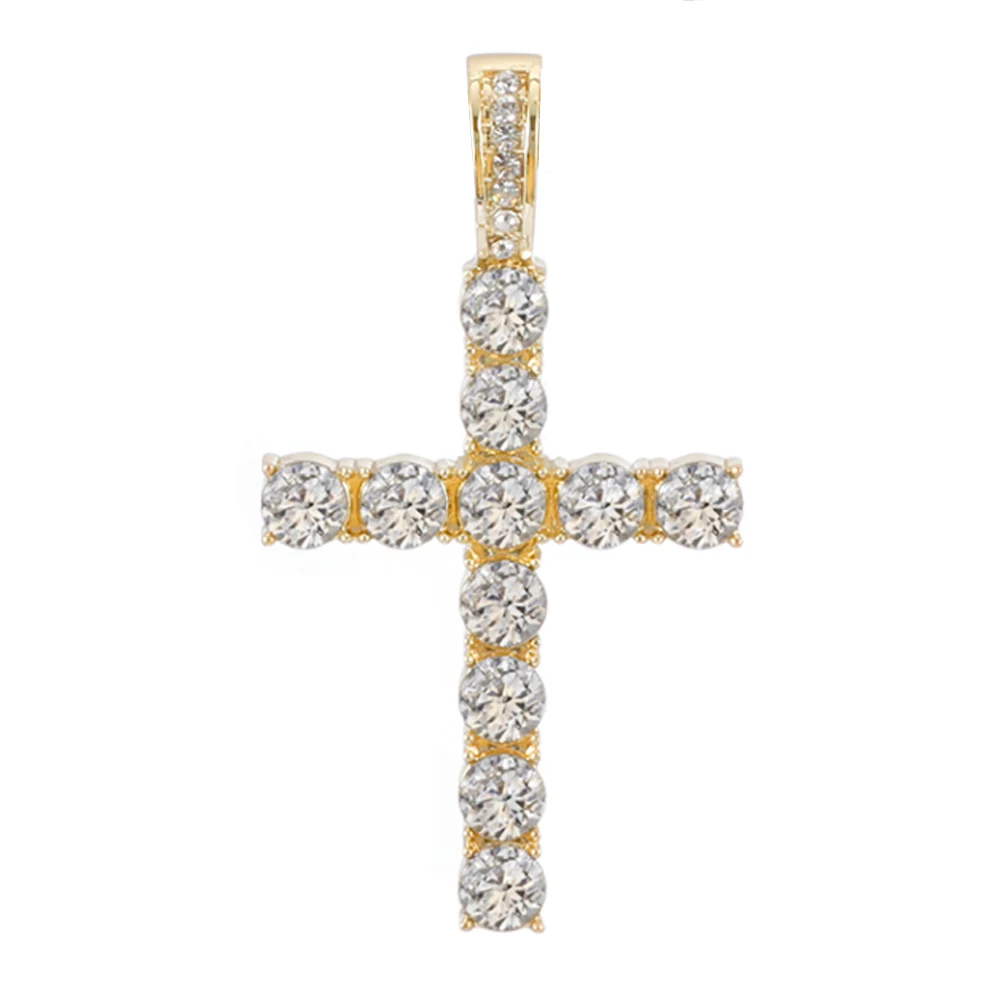 Männer Frauen Hip Hop Kreuz Glänzenden Anhänger Mit 4mm Zirkon Tennis Kette Charme Iced Out Bling Exquisite Halskette Schmuck mode Geschenk – Detail 7