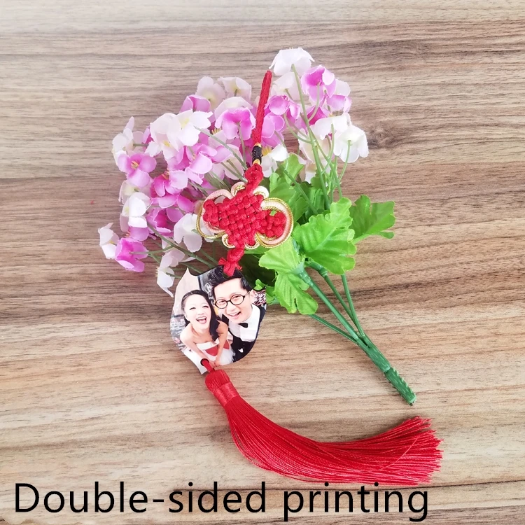 Free Shipping 15pcs/lot New style Sublimation Blank MDF Chinese knot printed on both sides For Sublimation INK Print DIY Gifts