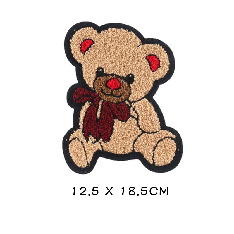 1pcs Large Cute Embroidery Bear Butterfly Plush Applique Patches DIY Clothing Jeans Pillow Hand Sewing Decorative Accessories