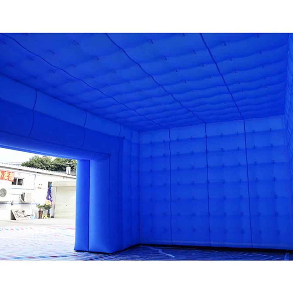 Outdoor customized Any size 6x4m blue inflatable selling booth cube stand circus tent with air blower for party tent event tent