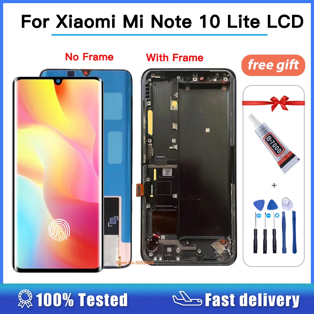 AMOLED LCD Display Original For Xiaomi Mi Note 10 Lite LCD For Xiaomi Mi note 10 LCD Display LCD Screen Touch Digitizer Assembly