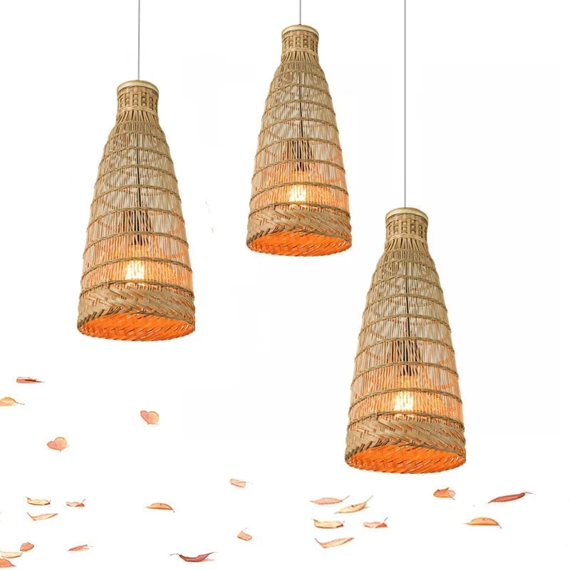 

Southeast Asia Bamboo Pendant Lights Garden Teahouse Bamboo Rattan Pendant Lamps Dining Room Decor Lustre Hanging Light Fixture