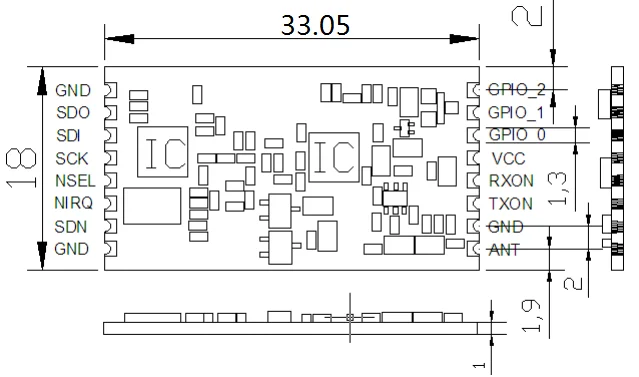 YTX23bp/ 1w, controle pilot zdalnego rf de alta potência, fsk, sem fio, faça więcej informacji na mesmo(4 sztuk) płytka obwodów drukowanych, RF \ LORA \ FSK \ o \ OOK \ GMSF