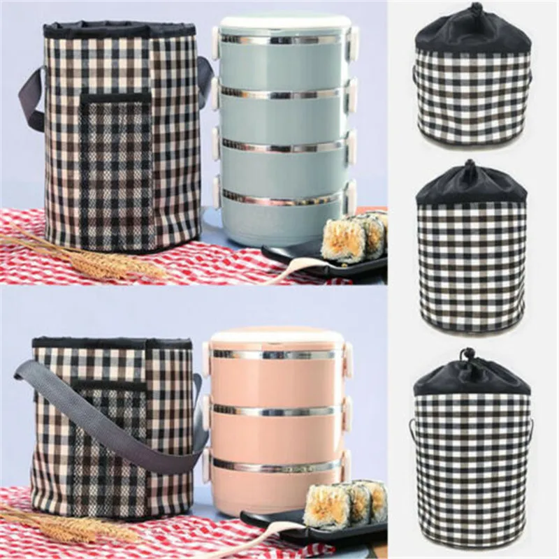 Bolsa de almuerzo portátil Oxford con aislamiento, fiambrera térmica, contenedor de almacenamiento para comida, Picnic, bolso enfriador, impermeable, Oxford