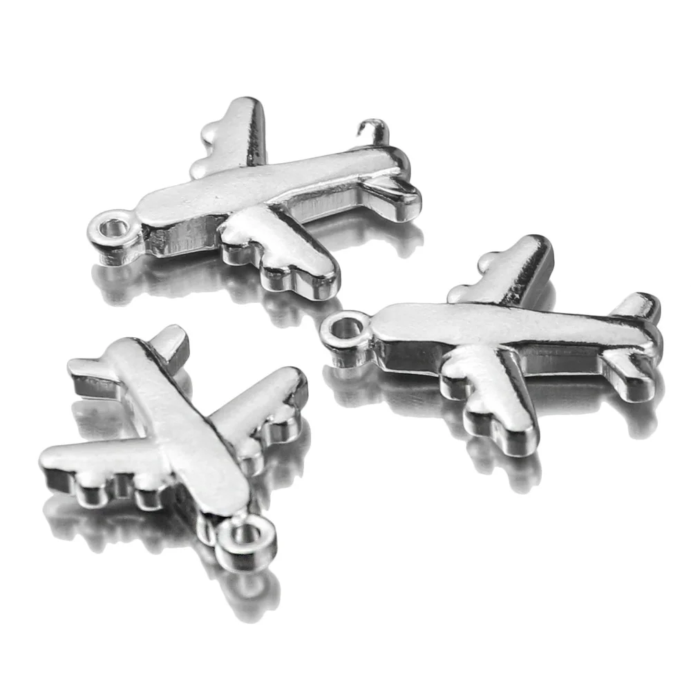 5pc/lot Stainless Steel 3D Aircraft Connector Bracelet DIY  Findings Components Metal Earring for Do Not Fade Jewelry Making