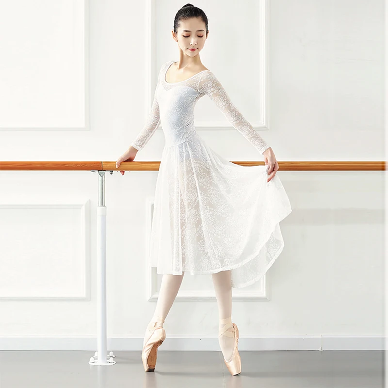 Ballet Dress Classic Dance Costume Long Lyrical Contemporary Dress Lace Ballerina Dancewear Dance Clothes Women Dress Skirt