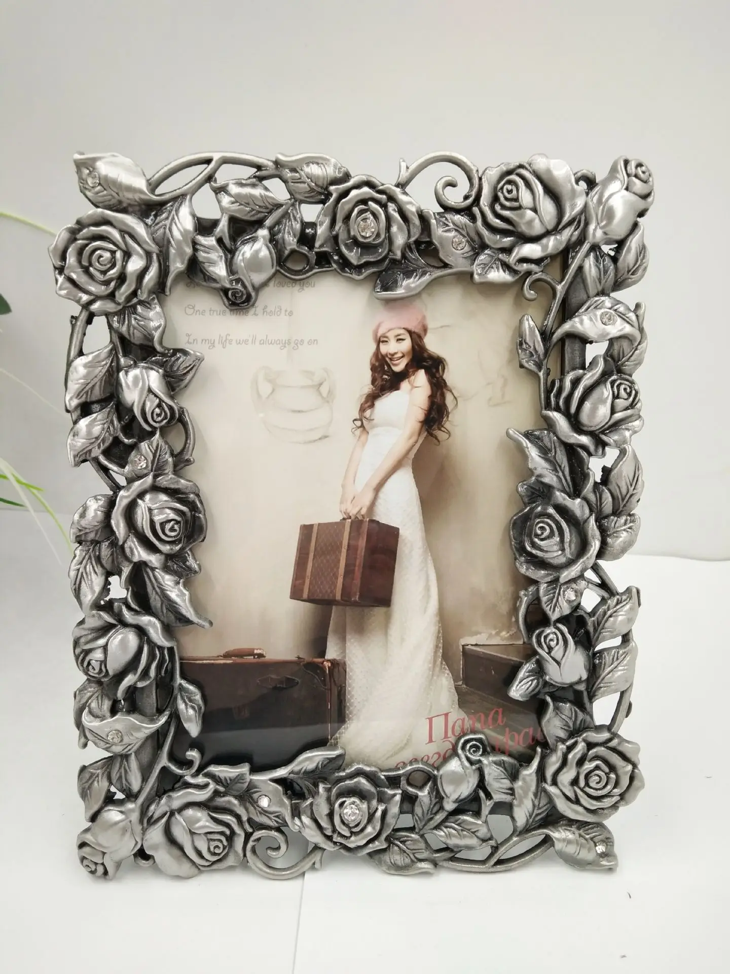 7 Inch Tin Color Metal Photo Frame Living Room Ornaments