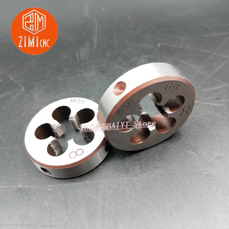 M13 metric round die HSS right hand round tapping mold hand tool M13 thread diameter 0.5/0.75/1/1.25/1.5/1.75/2mm thread pitch