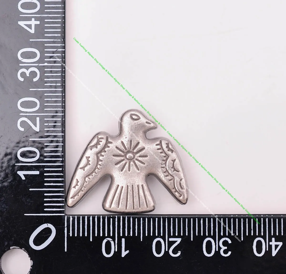 20 Stück 24*21mm Vintage Silber Original Ethno Südost Indische Kunst Sonne Donner Vögel Lederhandwerk Gürtel Schmuck Concho Screwback – Detail 26