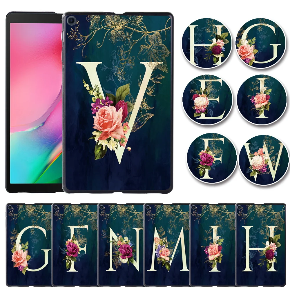 

Tablet Case for Samsung Galaxy Tab A7/Tab A7 Lite 8.7/Tab A A6 10.1/Tab A 10.5/Tab S6 Lite Flower Letter Print Hard Back Shell