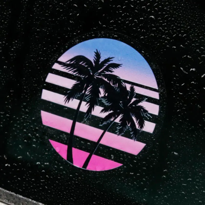 Noizzy Sunset Car Stickers Vinyl Palm Tree Auto Decals Charm Side Window Cover Automobile Tuning Decor Accessories  Styling