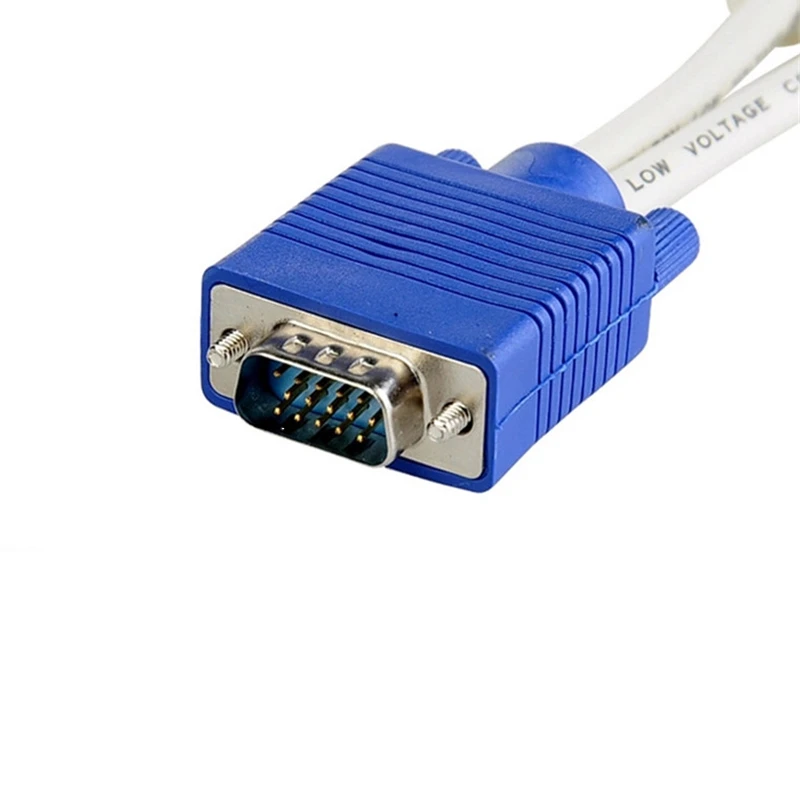 RGB VGA SVGA Male to 2 VGA two HDB15 Female Splitter Adapter extension Cable w/ core VGA splitter adaptor connector converter