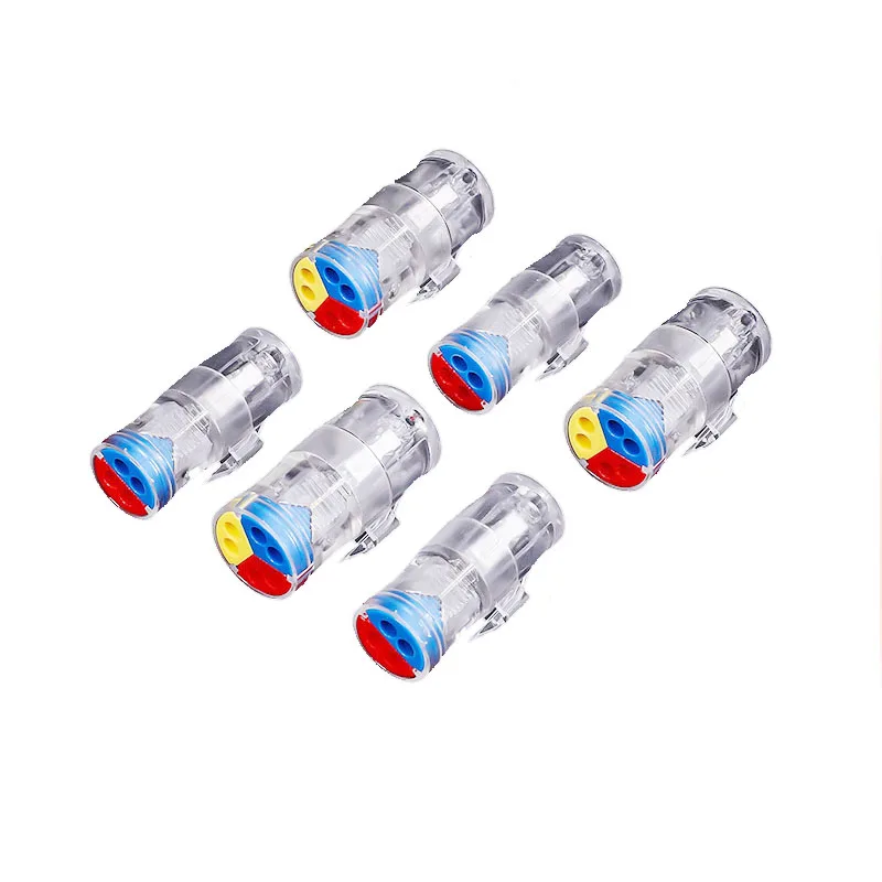 Mini Fast Butt Type Wire Cable Connectors 1 into 2 out Universal  Quick Detachable  compact Conductor Terminal block 0.08-4mm2