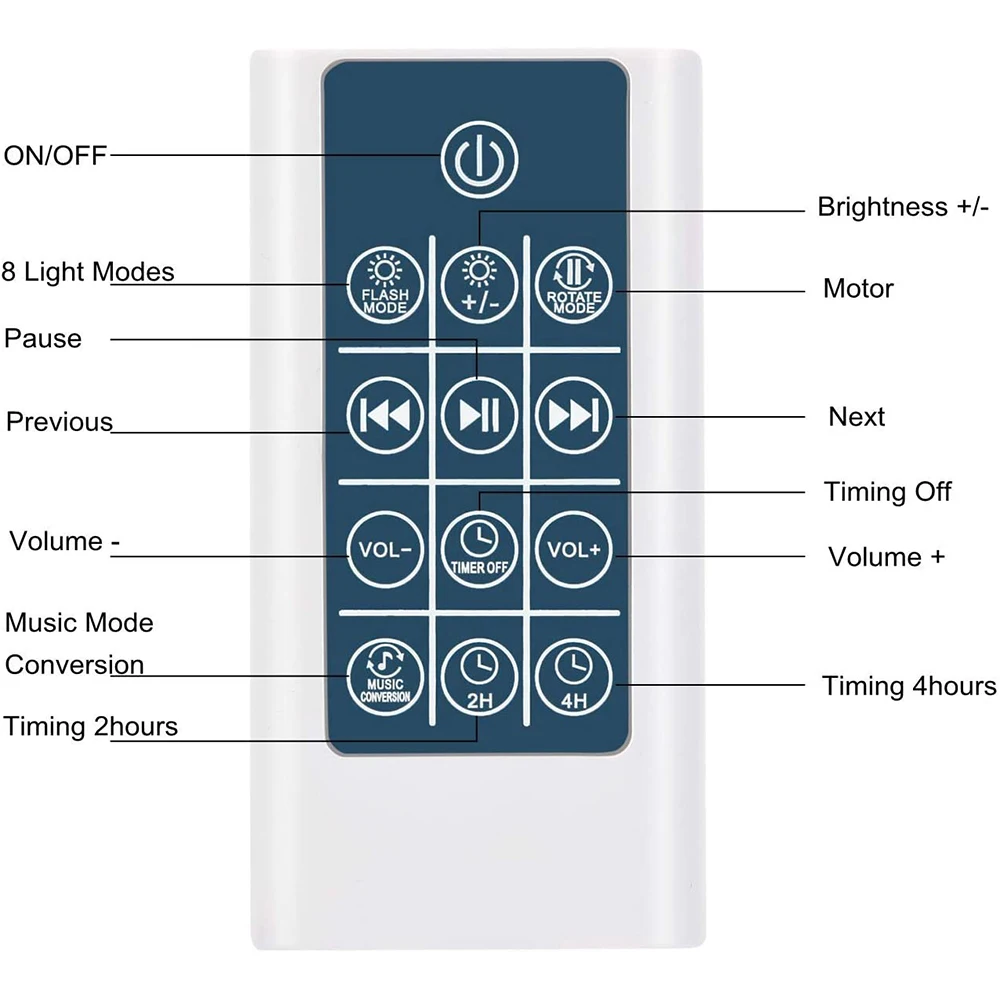 LED Ocean Wave Projector Night Lights 12LED Adjustable Lightness 7 Lighting Modes Bluetooth-compatible Music Speaker Night Light